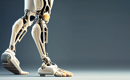 illustration of leg and prosthesis symbol. Graphic of leg and amputationの素材