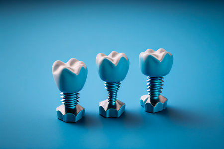 Dental implant illustration - humant teeth medical infographic posterの素材