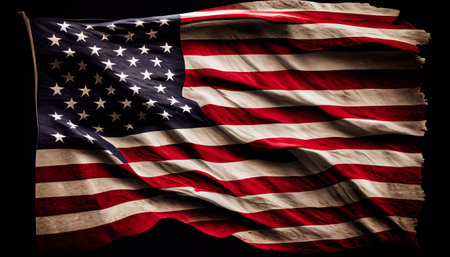 American flag. old usa flag. illustrationの素材