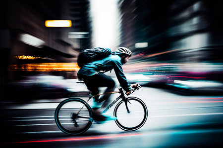 Cycling race stylized background, cyclist silhouette. Sport illustration..の素材