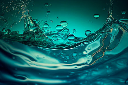 Transparent water splash and wave on light backgroundの素材