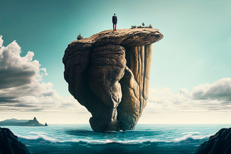 man in the clouds mountainの素材