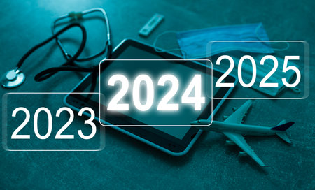 2023 2024 2025 for preparation and focus new business of new year concept.の写真素材