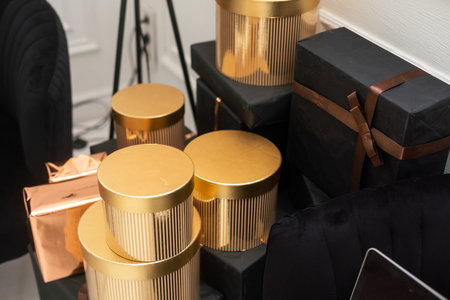 New Year or Christmas Gift Boxの写真素材