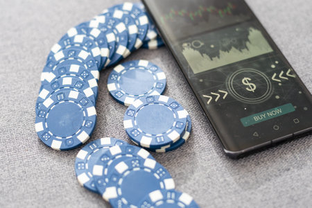 Blue chip and stock market graphの写真素材