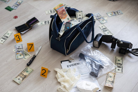 A lot of money in the bag. Dollarsの写真素材