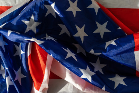 USA flag, close-up. Studio shot