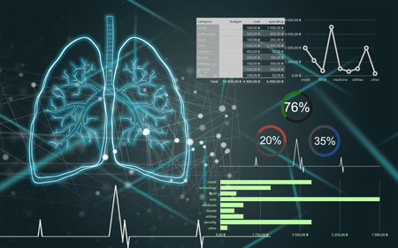 medical icon on virtual screen. Healthcare concept.の写真素材