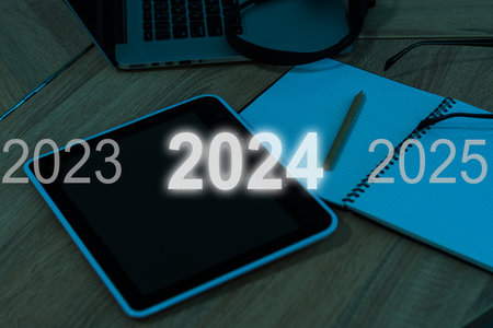2023 2024 2025 new year concept and business challenge ideaの写真素材