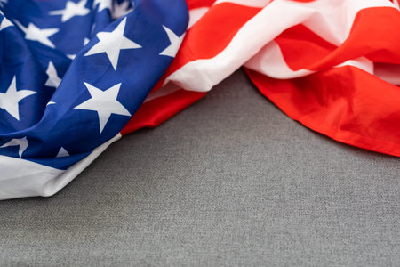 Beautifully waving star and striped American flag