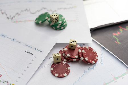 buy or sell business graph and money background investment and financial investor stock market and...