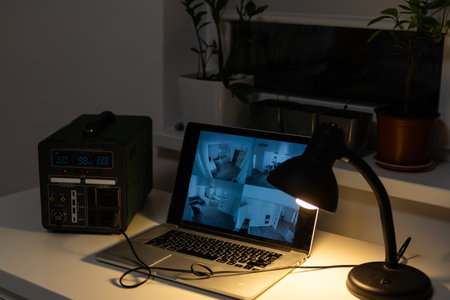 portable charging station charges gadgetsの写真素材