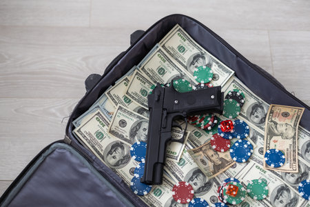 100 dollar bills in a suitcase