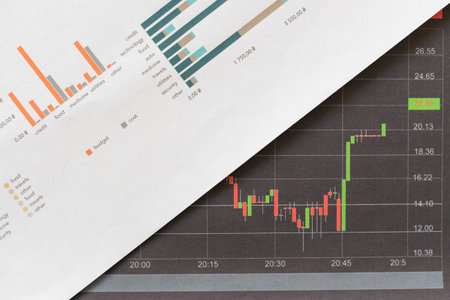 Excel stat spreadsheet business analytics graph statistic with graph and table data number in charts...