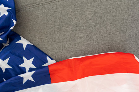 USA flag, close-up. Studio shotの写真素材