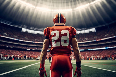 american football players in the action grand arena Generative AIの素材