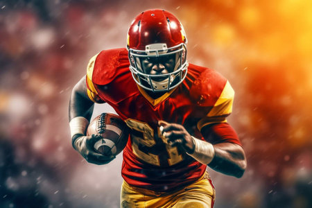 american football players in the action grand arena Generative AIの素材