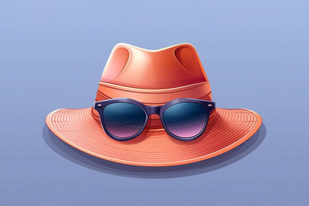 towel with hat glasses field Generative AIの素材