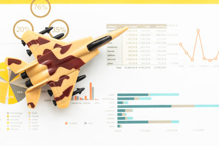 magnifying glass and working paper with diagramの写真素材