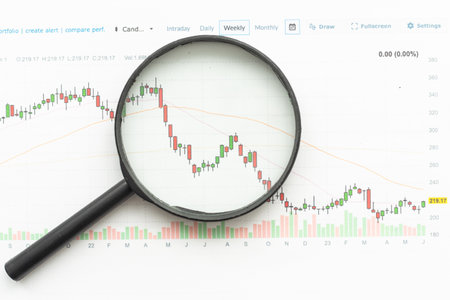 Business presentation with glboe and chart on the deskの写真素材