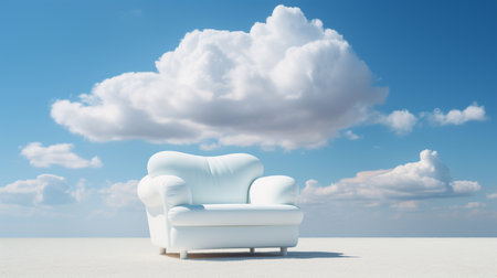 Armchair on a clouds. High quality photo Generative AIの素材