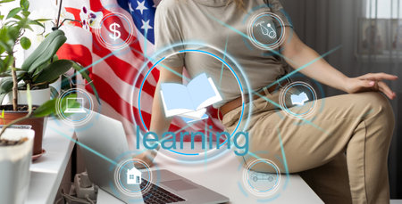 E-learning Online Education Training Webinar Seminar Personal Development and Professional growth.の写真素材