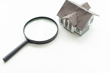 Searching house - Isolated on White Backgroundの写真素材