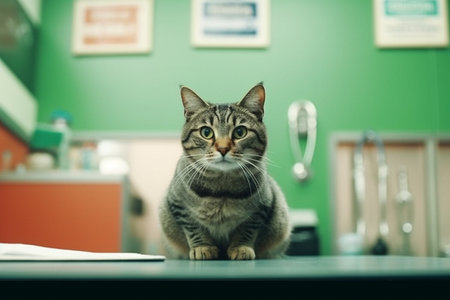 cat manager in a suit sitting in the office Generative AIの素材