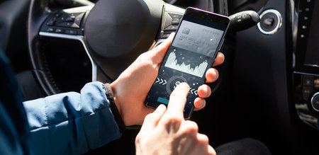 phone with mobile wallet for online shopping.