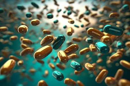 Yersinia pseudotuberculosis bacteria, 3D illustration. Gram-negative bacteria of Enterobacteriaceae family, the causative agent of Yersiniosis, Far East scarlet-like fever Generative AIの素材