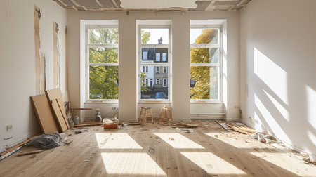 interior of the apartment without decoration Generative AIの素材