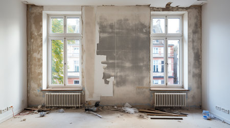 interior of the apartment without decoration Generative AIの素材