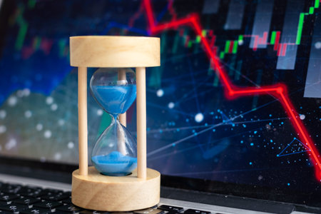 Sand Hourglass and financial illustration