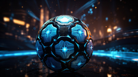 Abstract Ball digital background with technology circuit board texture. Sport concept. Circular element. Dot Connected.の素材