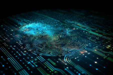future technology, blue cyber security concept background, abstract hi speed digital internet.motion move speed blur.の素材
