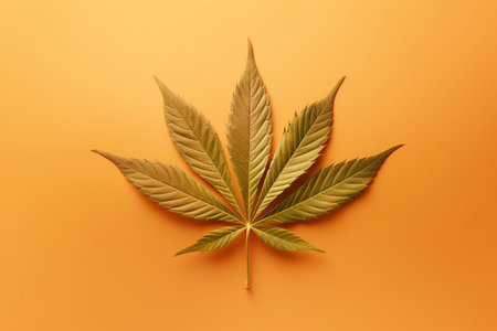 Cannabis leaf on black background. 3d illustrationの素材