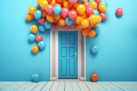 Holiday background with colorful balloons.の素材