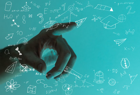 business woman hand draws gear to success concept
