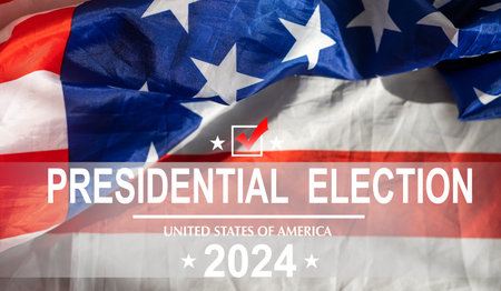 I voted. Election day. USA flag.の写真素材