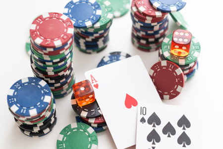 gambling chip and playing card