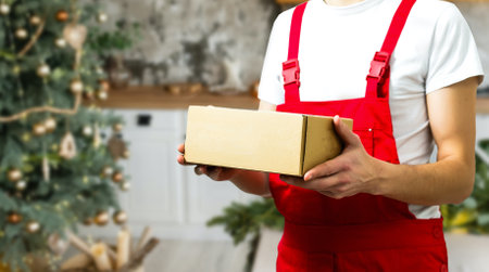 handsome young delivery man portraitの写真素材