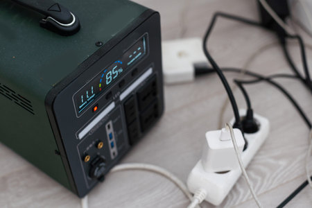 Charging station. Generator power bank battery in the absence of electricity. Charging for phone,...