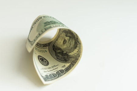 One hundred dollars isolated on white background. new one hundred dollars.