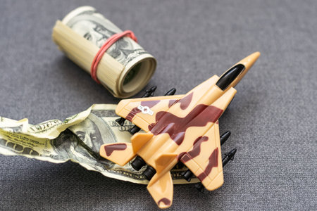 childrens toy plastic military plane in green colorの写真素材