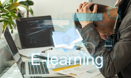 E-learning Online Education Training Webinar Seminar Personal Development and Professional growth.