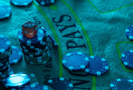 The 3d rendering of difference coloured casino chips