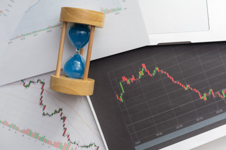 Candle stick graph chart of stock market investment trading