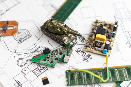 schematic diagram - design of electronic circuit and electronic board tank
