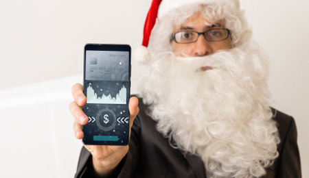 phone with mobile wallet for online shopping.の写真素材