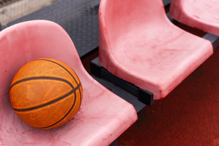 basketball ball on a summer dayの写真素材